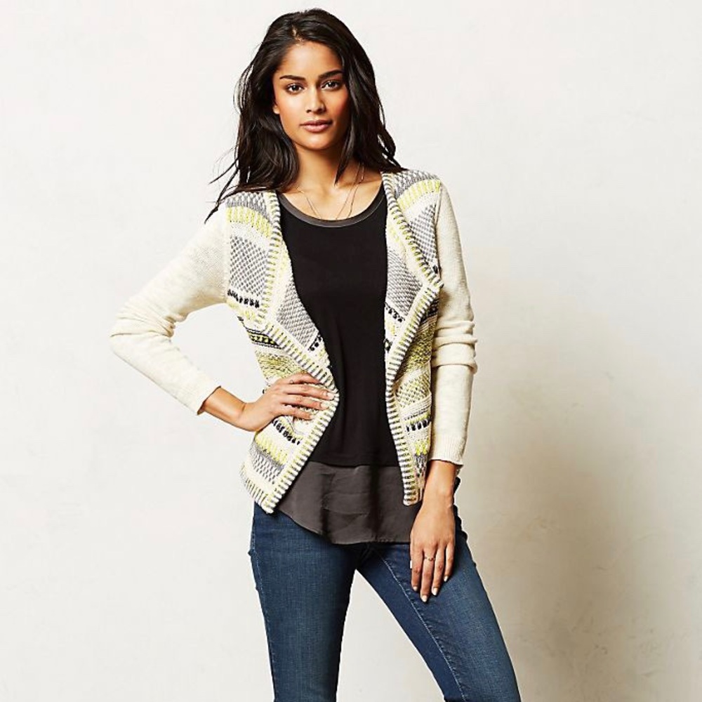 Moth By Anthropology Chaux Knit Cardigan Sweater